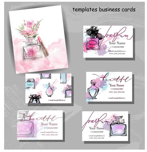flower bottle perfume design bussnies card